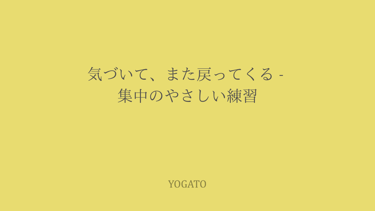 気づいて、また戻ってくる – 春に向けた集中のやさしい練習とヨガの整え方