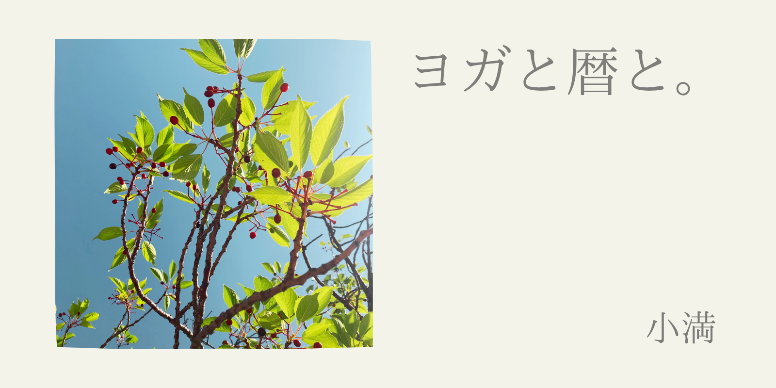ヨガと暦と。小満